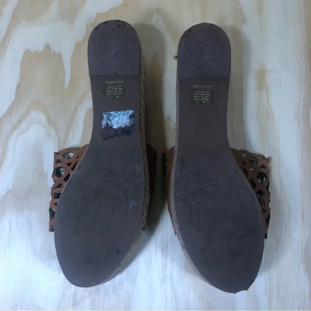 Tory Burch Elaine Wedge Sandals Size 8